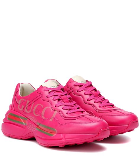 pink gucci sneaker|gucci rhyton sneakers pink.